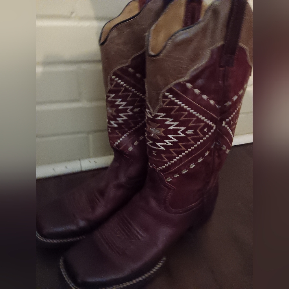 Roper Womens Western Boots Caramel Color 7.5 Square Toe